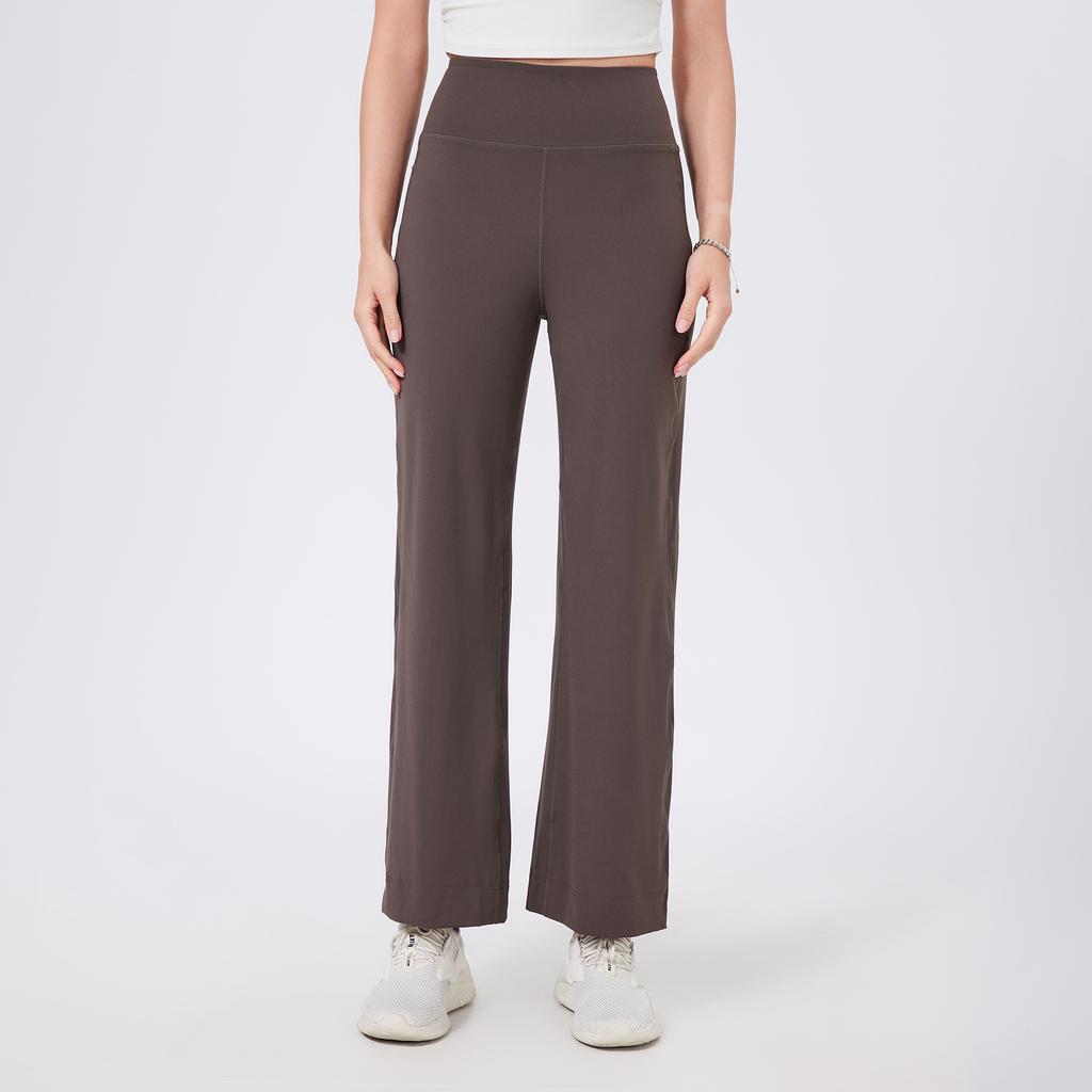 Jogginghose mit hohem Bund, bauchfrei, lockere, gerade geschnittene Sporthose für Damen, schnelltrocknende, dünne Lauf- und Fitnesshose mit Taschen, Yogahose