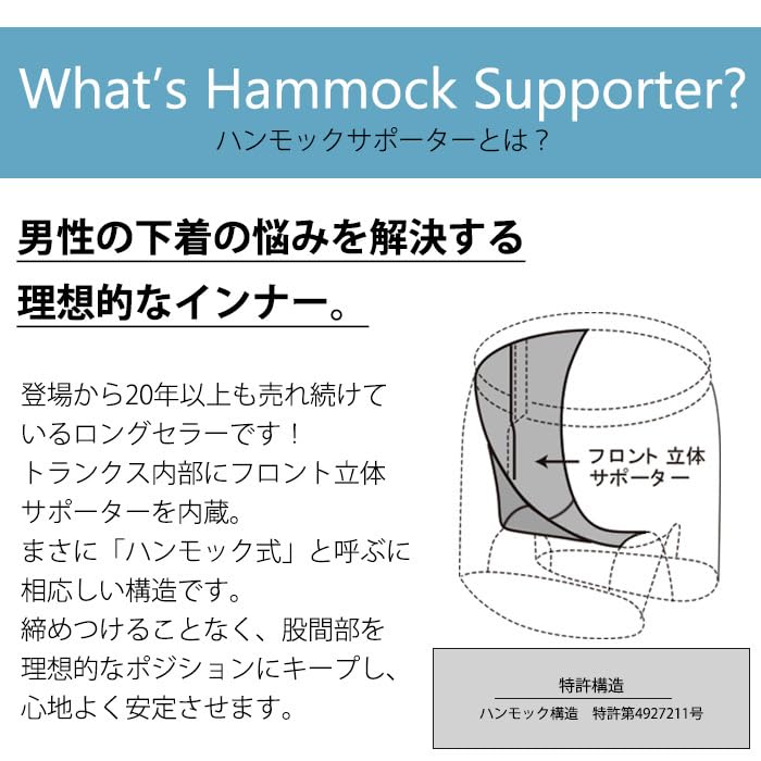 Kaituck Family G-HOUSE Hammock Trunks, Underwear with Supporters, Solid Color, 3-Pack, M, L, LL, 3L (L, 3-Pack (Plain Color: Random))