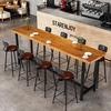 Nordic Solid Wood High Bar Table and Stool Set for Milk Tea Shops