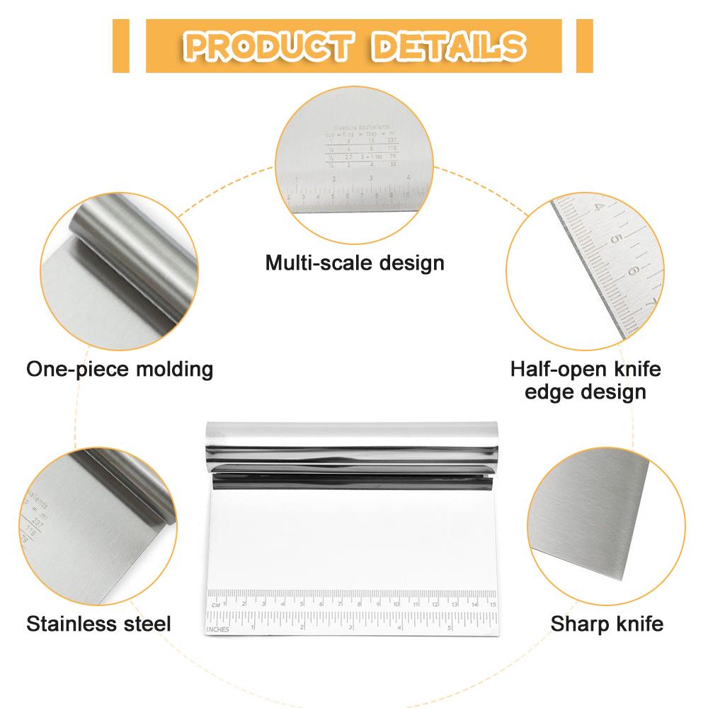 Edelstahl-Kuchenschaber-Ausstechformen Backen Kuchen Kochen Teigschaber Fondant Spatel Rand Diy Backen Dekorationswerkzeuge