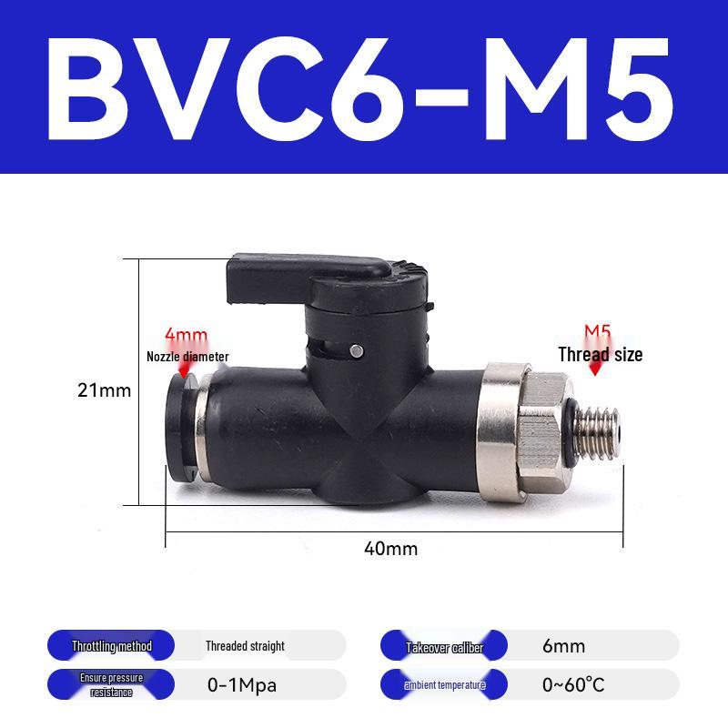 Micro Mini Ball Valve, Single Handle Pneumatic Switch, Manual Tube Air Control Valve