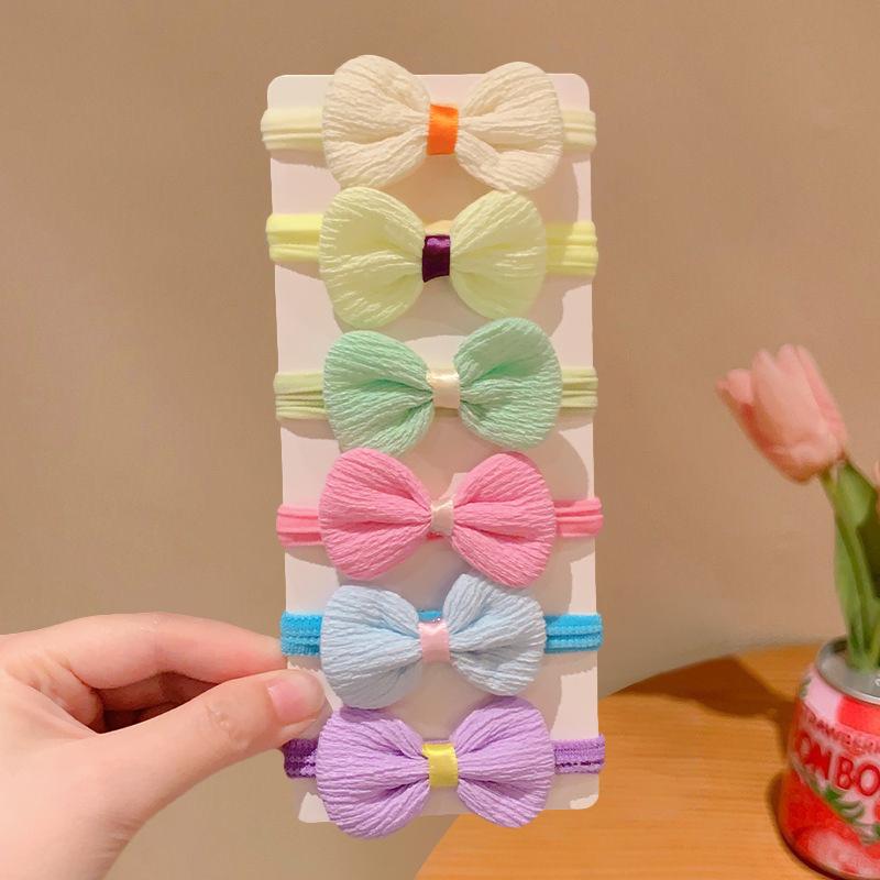 Candy Color Hair Ties: Bow Elastic Bands for Girls - Hair-Friendly Rubber Accessories for Little Girls