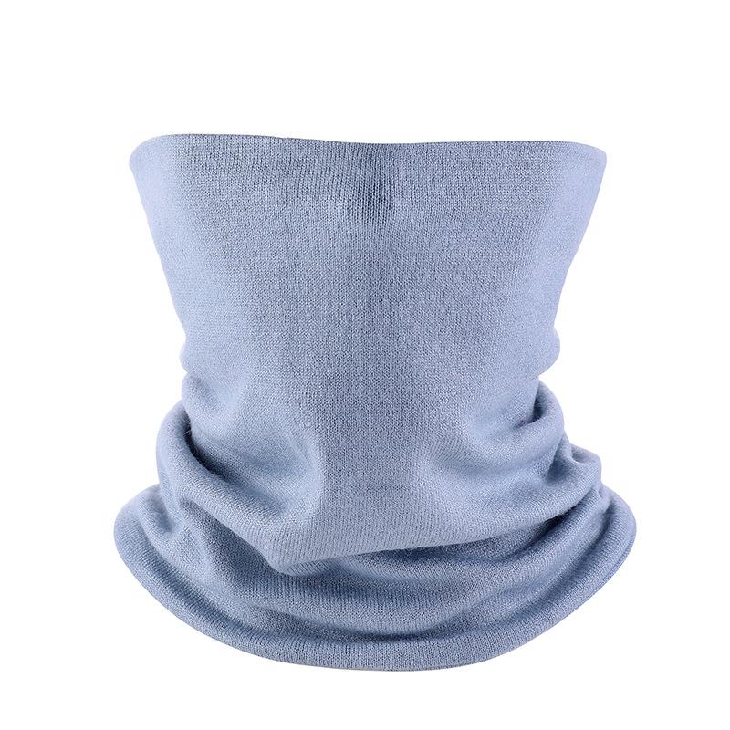 Solid color pullover scarf double mask women's fashion fake turtleneck single circle knitted autumn and winter warm neck cover men