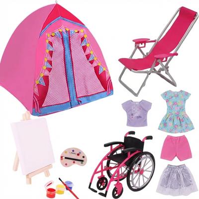 Doll Accessories Tent,Lounge Chair, Drawing Board, Wheelchair,Mini Dollhouse Accessories For 11.8inch 30cm Doll,Girl's Gifts Toy
