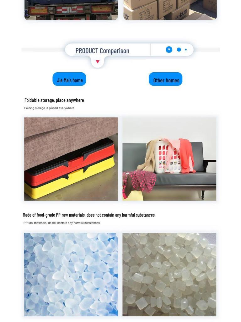 Foldable Plastic Shopping & Storage Basket for Market, Picnic, & Home