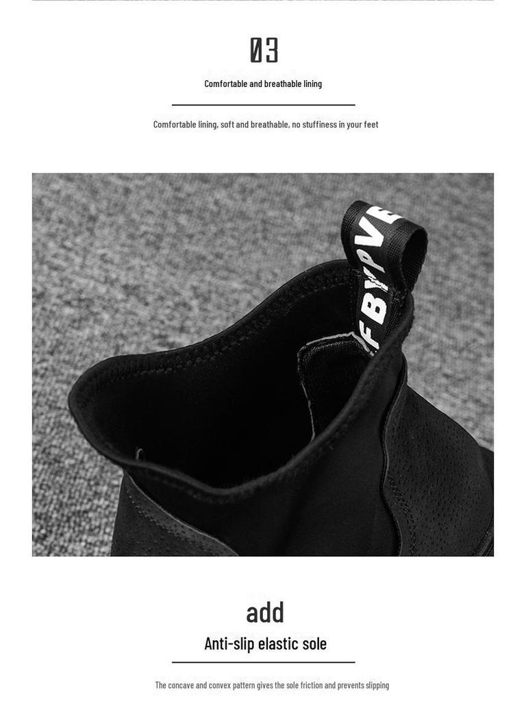 Herren 2022 Winter High-Top Martin Stiefel mit dicker Sohle und modischem Socken-Design für Arbeit und Outdoor