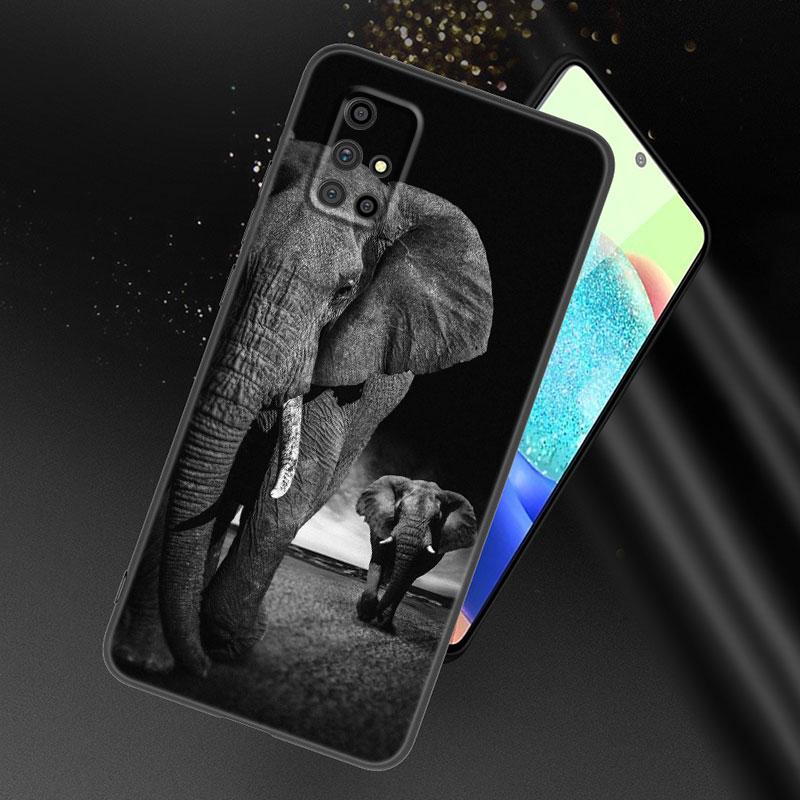 Dyr Elefant Telefondeksel For Samsung Galaxy A21 A30 A50 A52 S A13 A22 A32 A33 A53 A73 5G A11 A12 A31 A51 A70 A71 A72 Deksel