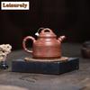250ml Yixing Purple Clay Teapots Artists Handmade Bamboo Tripod Pot Raw Ore Red Downhill Mud Tea Brewing Kettle Zisha Tea Set
