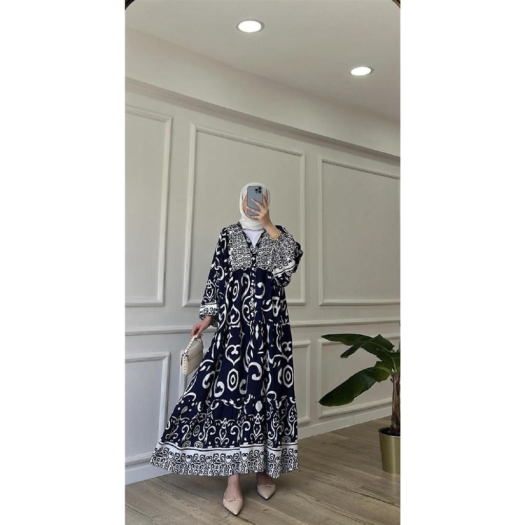 Rochie din viscoza cu model din stofa premium