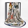 90x90cm Fashion Handkerchief Scarf For Women Small Shawl Silk Satin Hair Scarfs Female Square Headband Bandana Head Scarves