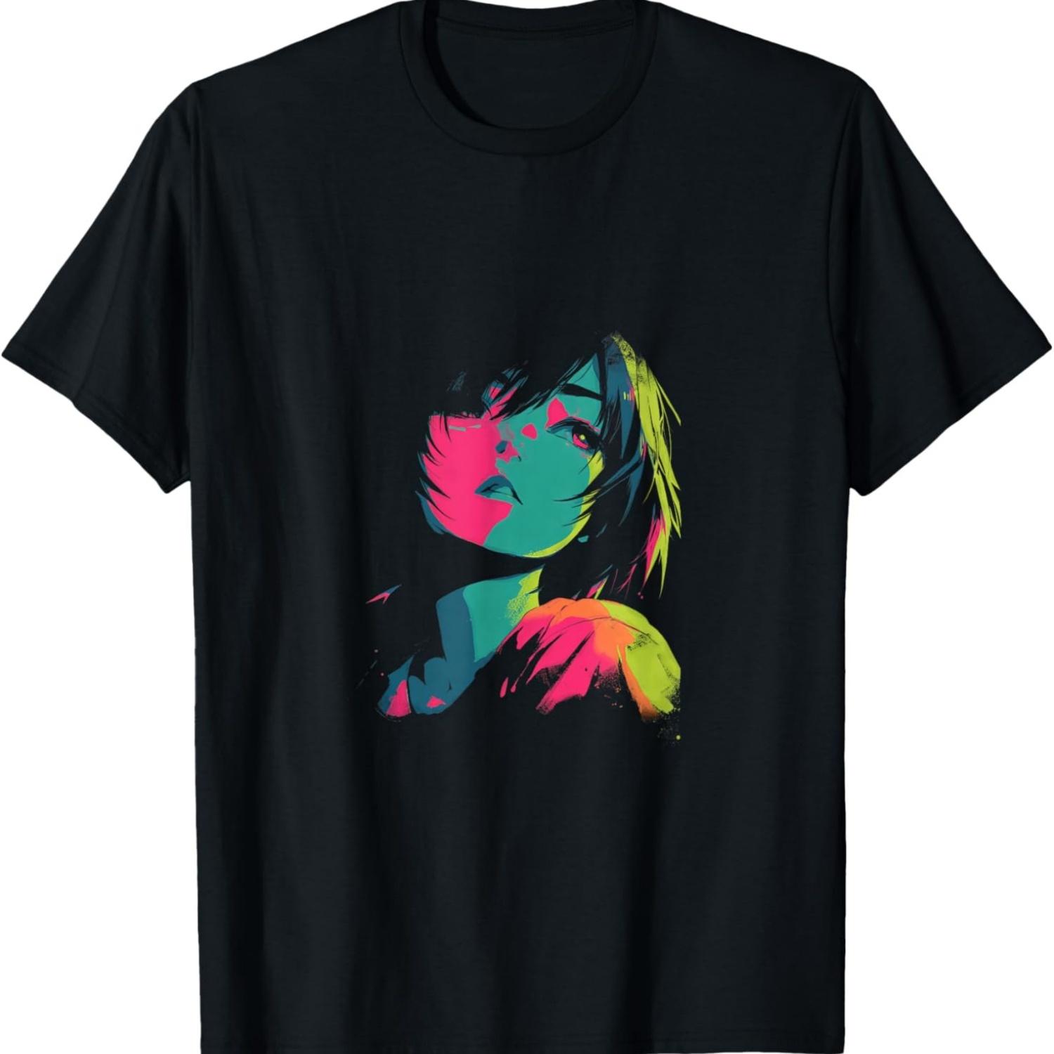Cyberpunk Anime Girl VIII T-Shirt S чёрный