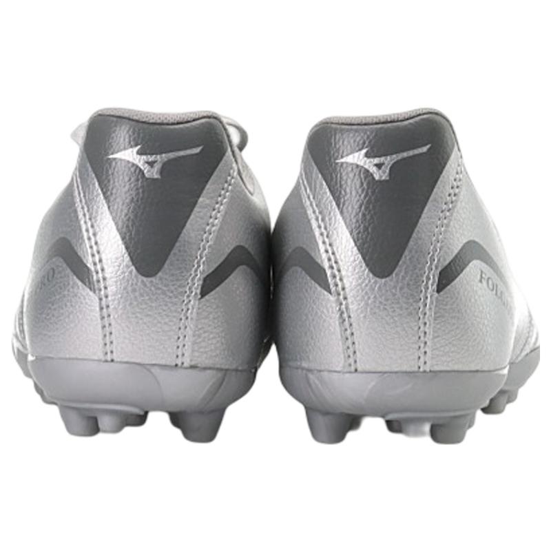 Mizuno Folgado AG Artificial Ground Slip Resistant, Abrasion Resistant, Lightweight Coverage Soccer Shoes Men's Silver Sneakers P1GA219303