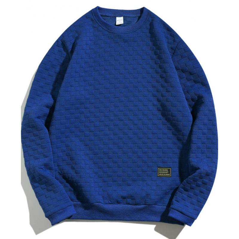 

Мужской свитер с круглым вырезом, длинный рукав, клетчатый, свободный, повседневный свитер с круглым вырезом XS