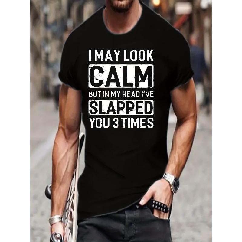 

European sizes Men s Funny Slogan T-Shirt Print Casual Short Sleeve Round Neck Humor Tee for Parties, Casual Attire & Sarcasm Regular Fit S чорний