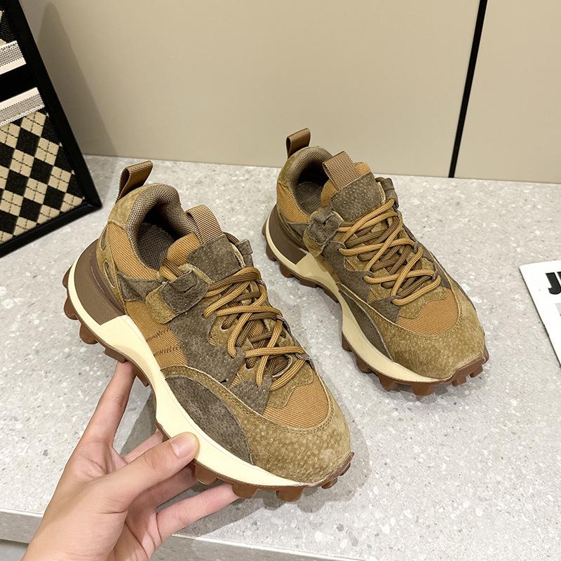 

Новая модная повседневная обувь на платформе, обувь для папы, универсальная кожаная обувь Forrest Gump, спортивная обувь с внутренней высотой, студенческая обувь 35 верблюд