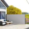 Retractable Side Awning Outdoor Privacy Screen For Garden Hot Tub Balcony Terrace Pool 400 X 180cm Light Grey