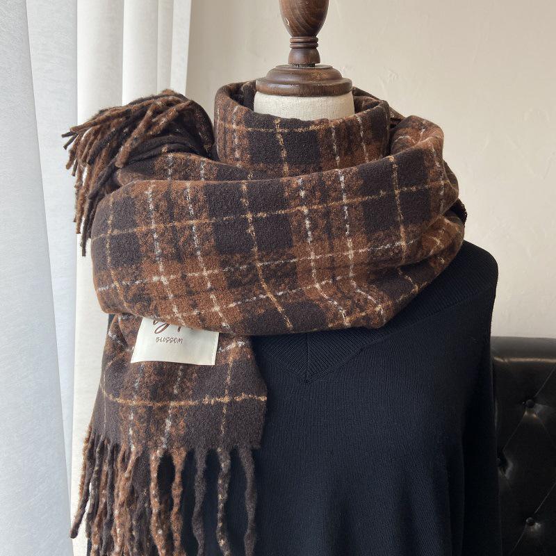 Women s Purple Imitation Cashmere Scarf - Korean Style, Thick, Versatile, Warm Winter Shawl