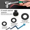 Drive Socket Set 1/4"-3/8"-1/2", Sockets with Quick-Release Ratchet Wrench, Compact Sockets for Car Repair, Mechanic Tool