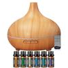 Aromatherapy Diffuser & 6 Essential Oils Set, 550ml Diffuser Ultrasonic Diffuser Cool Mist Humidifier with 4 Timers 7 Colors Lig