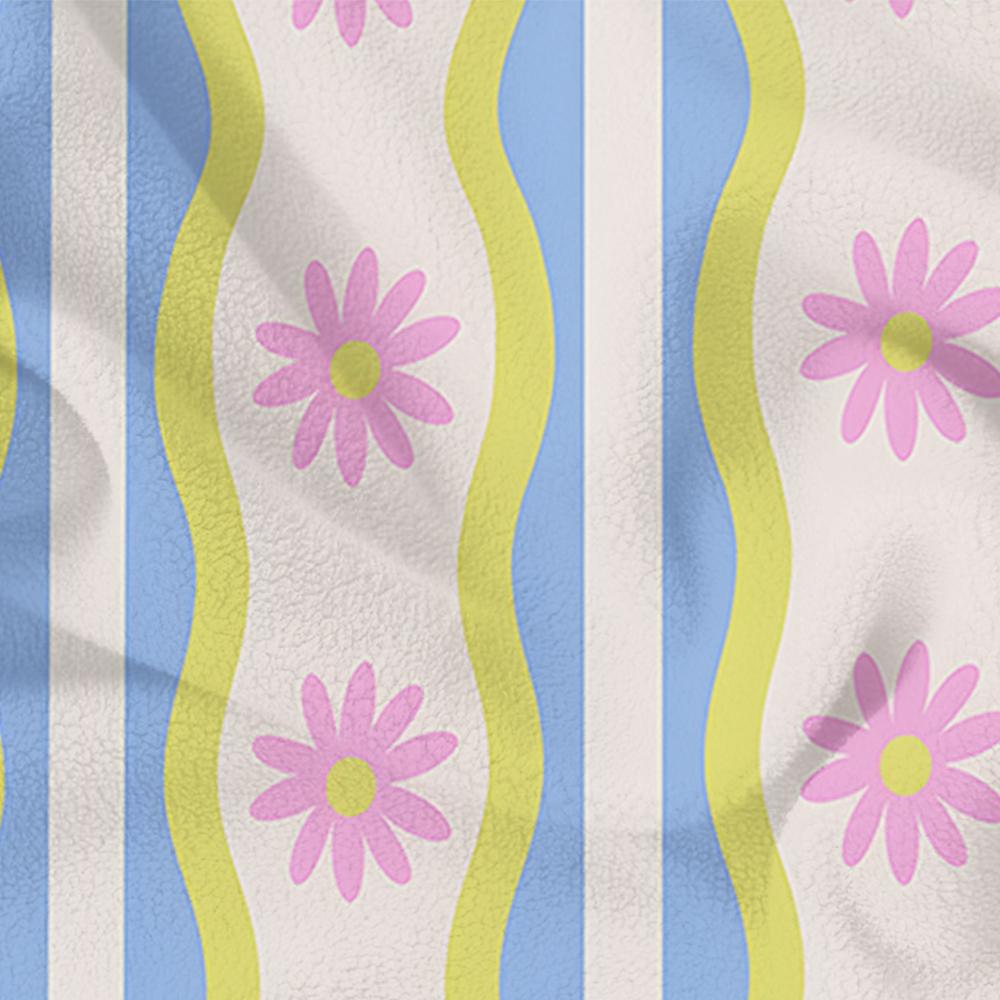 Wavy Checker Marine Tiny Fish Anime Cartoon Flannel Blanket Soft Warm Throw for Bedroom Sofa Car Kids Holiday Gift