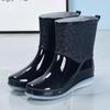 Women's Jelly Non-Slip Waterproof Rain Boots - Thick, Wear-Resistant, Short Tube Rubber Shoes for Summer