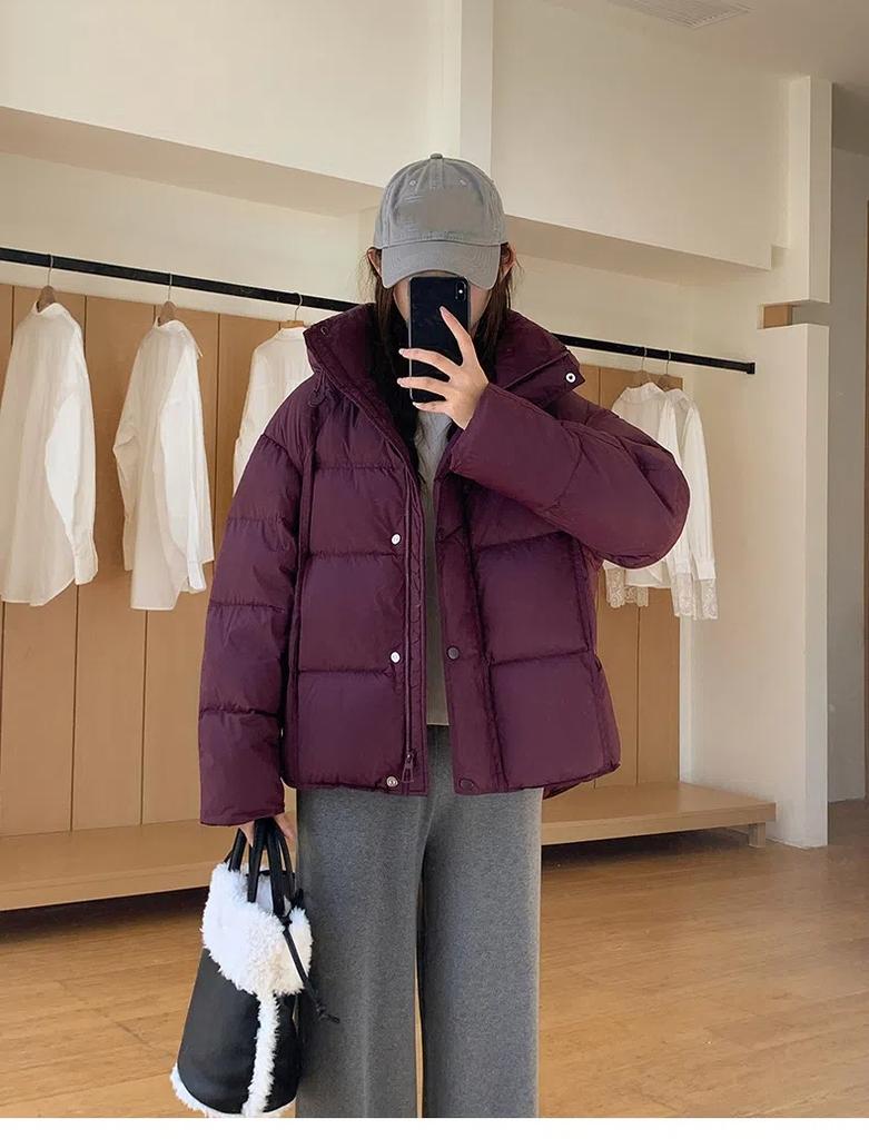 Women’s Short Hooded Windproof Thicken Warm Winter Jacket With Adjustable Hem