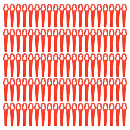 

20/50/100 шт. лезвий для газонокосилки, эргономичный дизайн, универсальная простая установка, комплект деталей для пластиковых лезвий для газонокосилки 100pcs