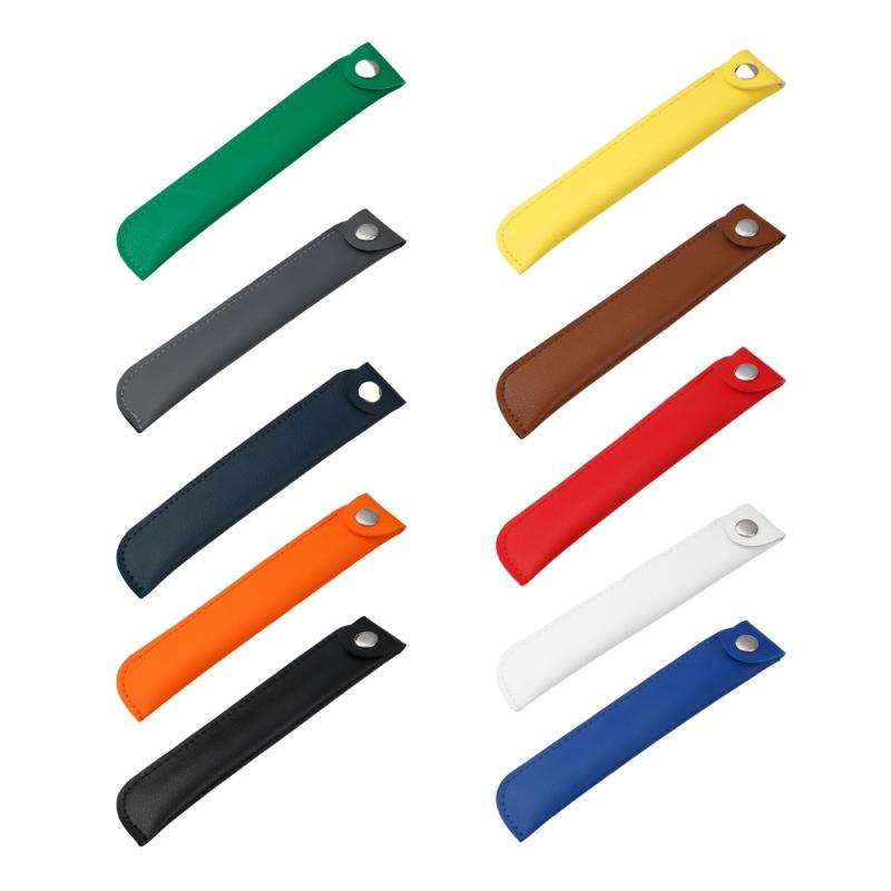 Solid Color Pencil Bag Retro Pencil Case Pen Bag Pen Case PU Leather Pencil Organisers Pencil Pouch for Ballpoint Pen