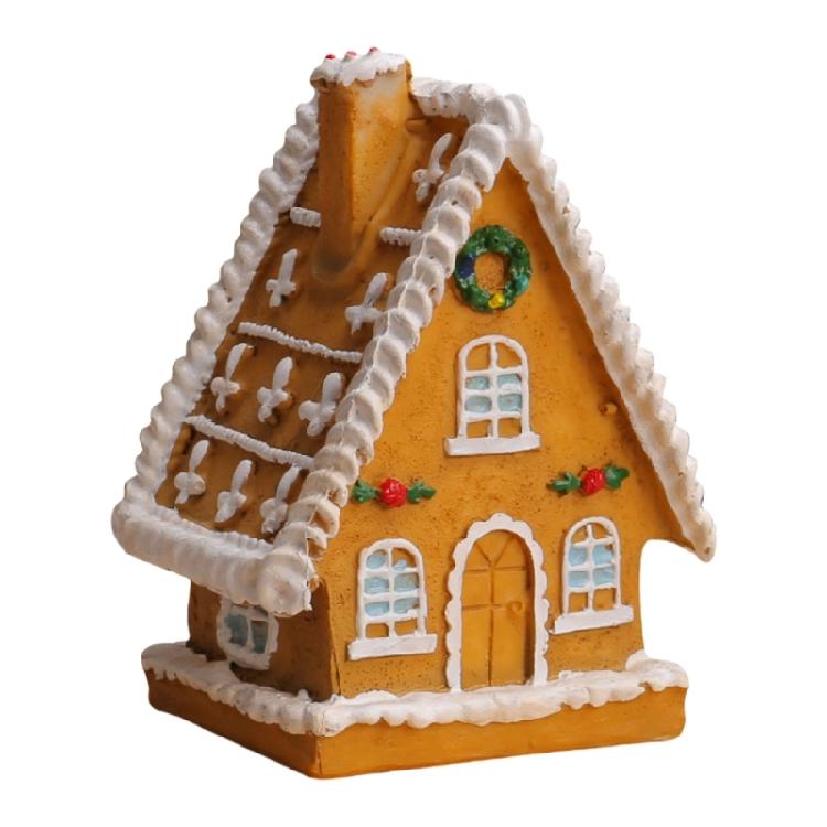 Christmas Village House Decorations with Led Light Gingerbreads House Figurine Table Centerpieces Christmas Decorations
