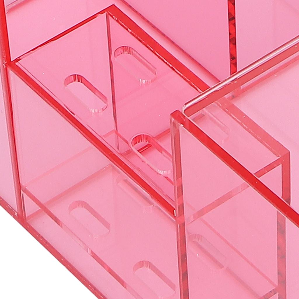 Large Capacity Eyelash Grafting Nail Art Tattoo Tool Storage Box Case Organizer (Pink Transparent)