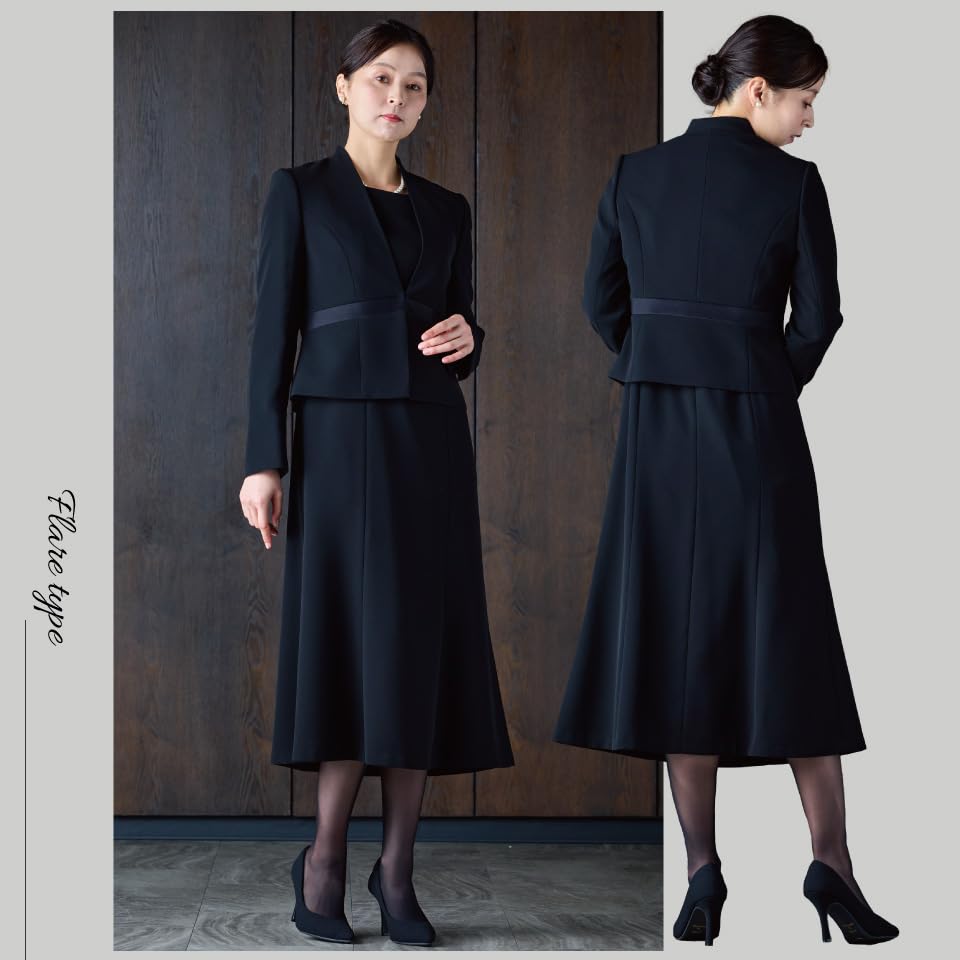 Suit dress black [Maison Comfy] set, formal, women's [flare type] (01)