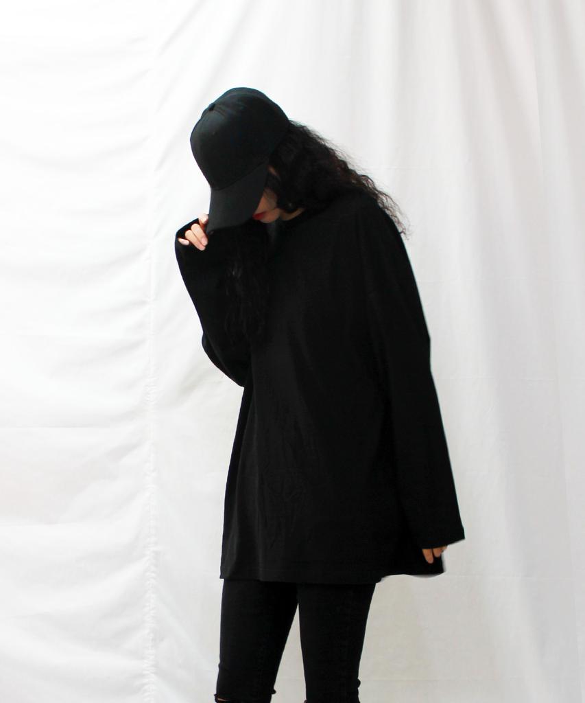 Deumakeu Men'S & Women'S Oversized Layered Plain T-Shirt Black