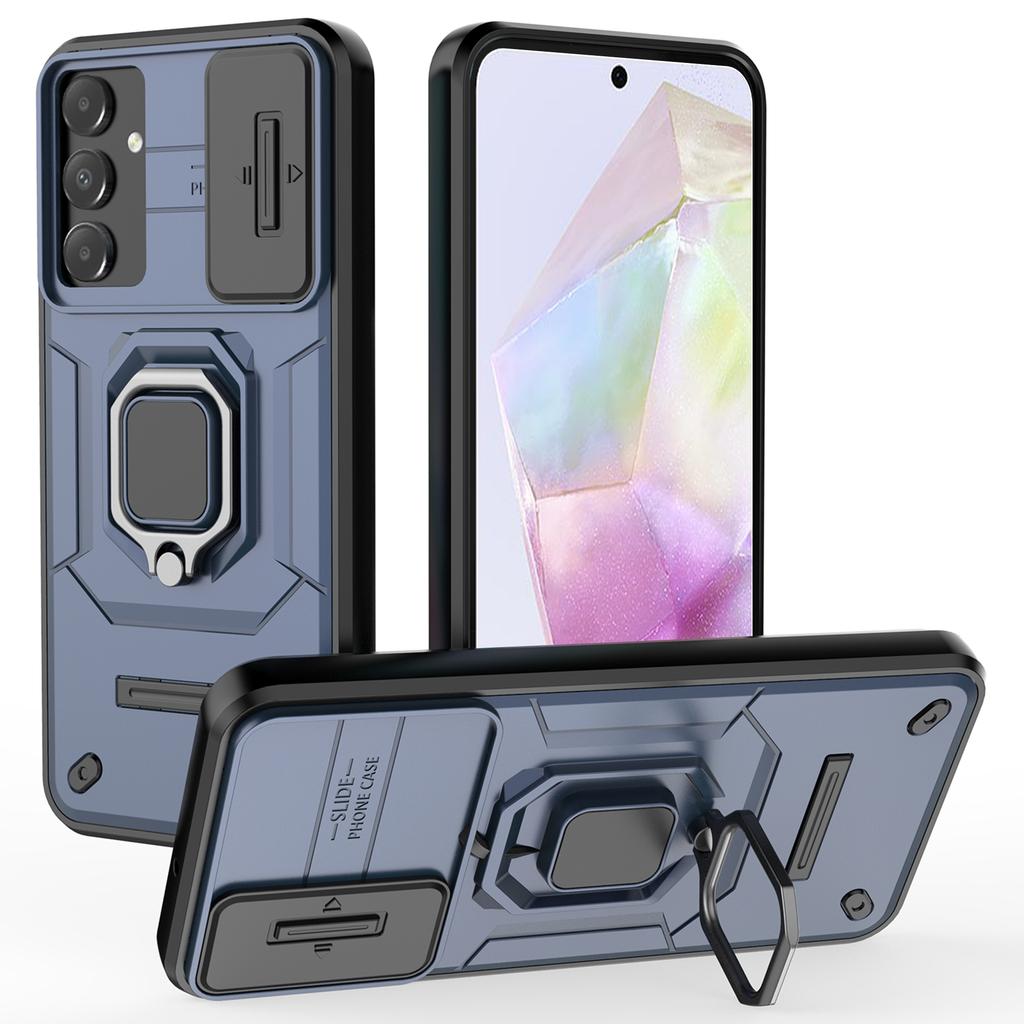 For Samsung Galaxy A15 4G/A15 5G Protective Case Slide Lens Cover PC+TPU Phone Shell