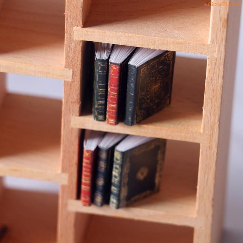 K1AE 3pcs 1:12 Scale Miniatures Dollhouse European Classical Mini Books Notebook Pretend for Play Decoration Accessories