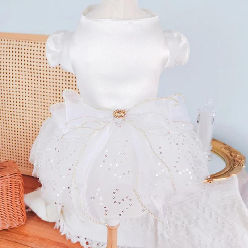 

Dog Wedding Dress Tutu Cat Puppy Skirt Chihuahua Yorkie Pomeranian Clothes Shih Tzu Maltese Bichon Poodle Pet Clothing Costumes XXL білий