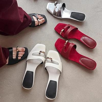 Modne Eleganckie Sandały na Średnim Obcasie Damskie Klapki Zapięcie na Palec Sandały na Obcasie Damskie Buty Moda Letnia 2025 Klapki Płaskie Sandały Damskie