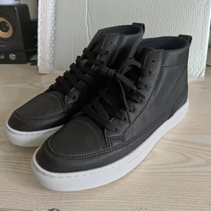 

Высококачественная осенняя новая мужская повседневная обувь 2024 года, удобные ретро-кожаные мужские кроссовки, однотонные, с высоким верхом, износостойкие 39 чёрный