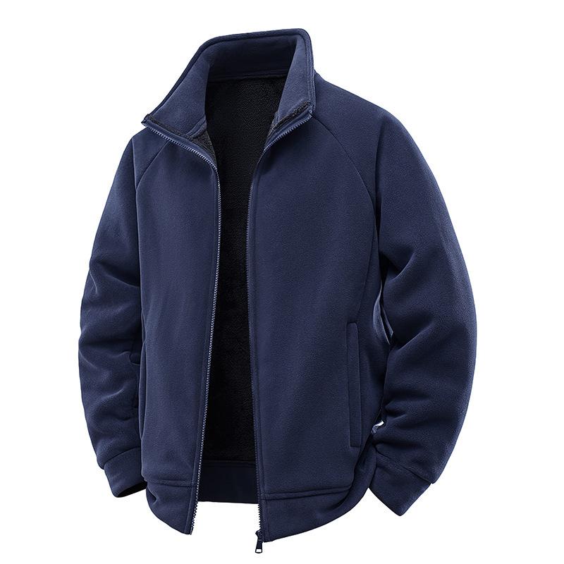 Men's Polar Fleece Jacket Winter Loose Casual Cardigan Lined Thicken Parkas Coats Men's Sweatshirt Outdoor Camping Travel Jacket