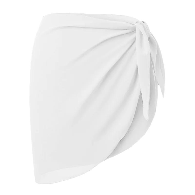 Women Short Sarongs Swimsuit Coverups Beach Bikini Wrap Sheer Short Skirt Chiffon Scarf Cover Ups for Swimwear
