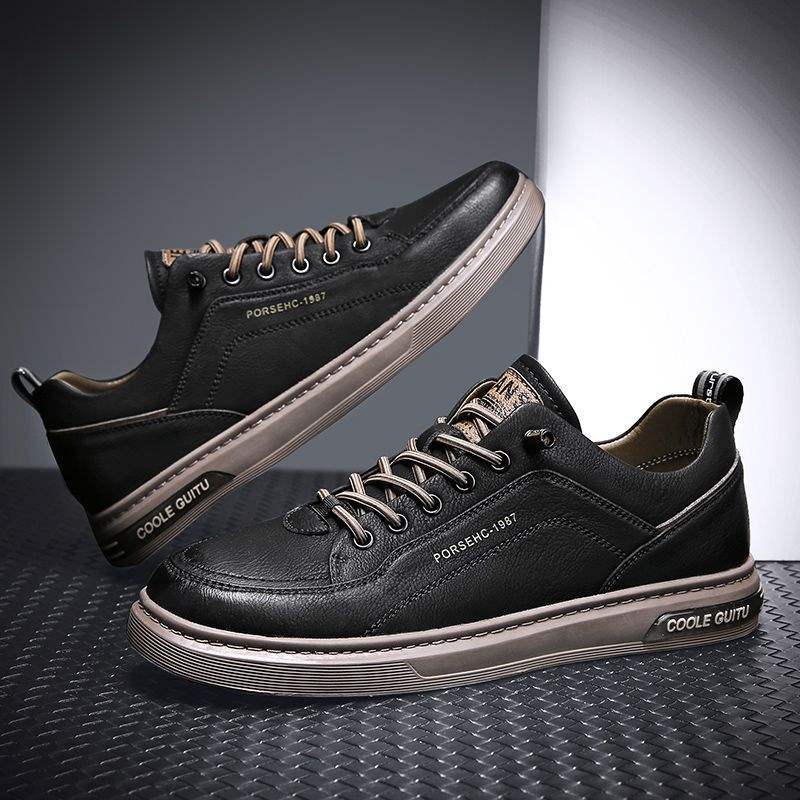 Men's Shoes Summer Breathable Casual Versatile Thick-soled Black Board Shoes Men's Waterproof and Non-slip Shoes Sports Trendy Shoes