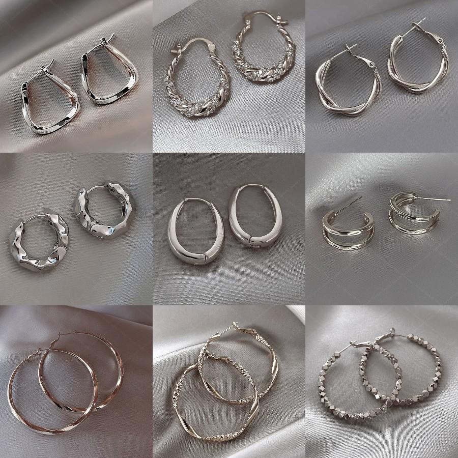 

Minimalist European & American Style Plain Hoop Earrings - Elegant High-End Ear Cuffs