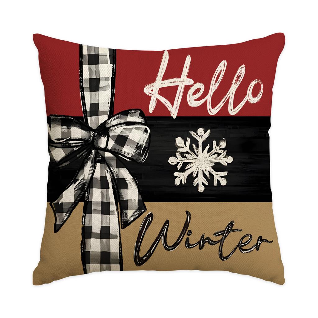 1/4Pcs Vintage Christmas Pillowcases, Christmas Tree, Christmas Elf Reindeer Design Cushion Covers, Winter Holiday Home Decor