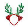 Christmas Tree & Reindeer Antler Sequin Headband for Adults & Kids - Festive Holiday Party Decoration