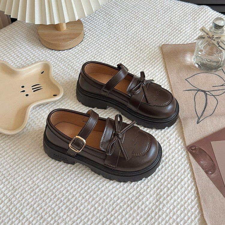 Girls' leather shoes 2025 spring and autumn new children's shoes Lolita black campus little girl princess performance shoes