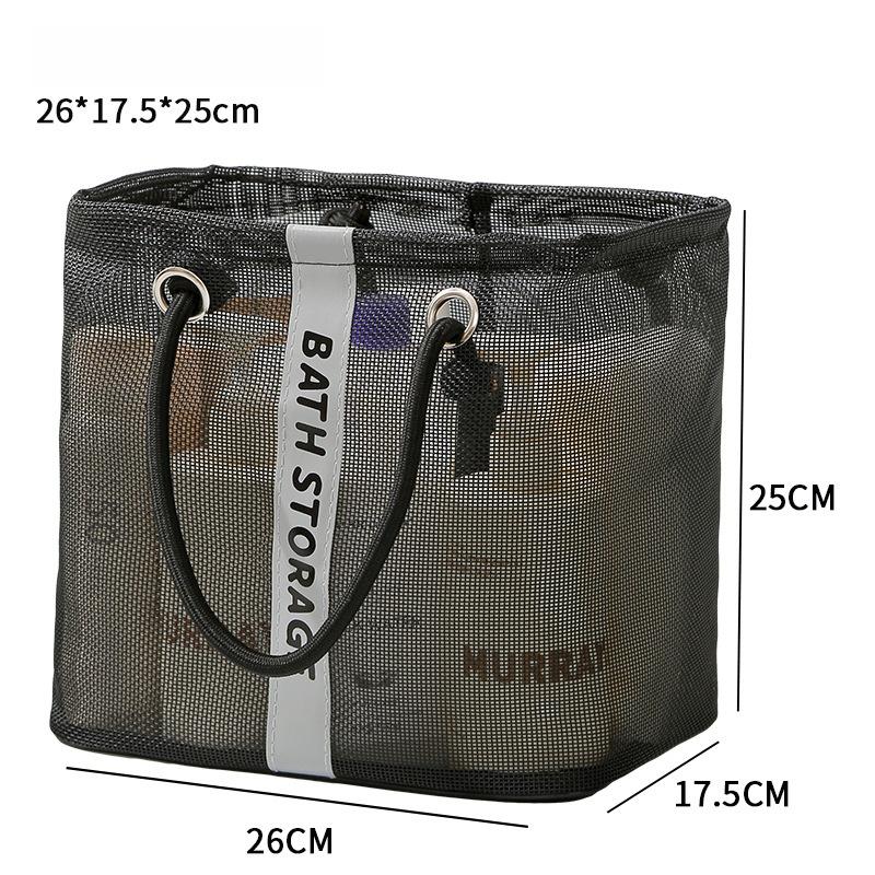 1PC Cesto da bagno di grande capacità Rete drenante Borsa da bagno Portatile a mano Borsa da toilette da viaggio Cesto portaoggetti per bucato sporco