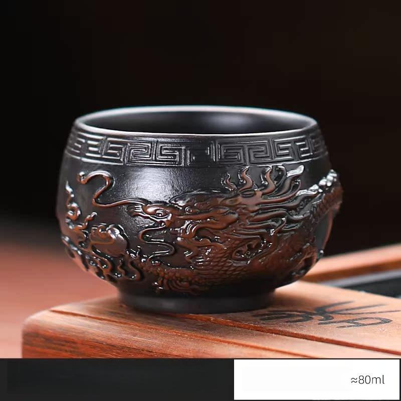 

Handmade Carving Purple pottery Jianshui Master Cup Household Tea Cup Handmade Tea Bowl Smelling Cup Teaset 200ml