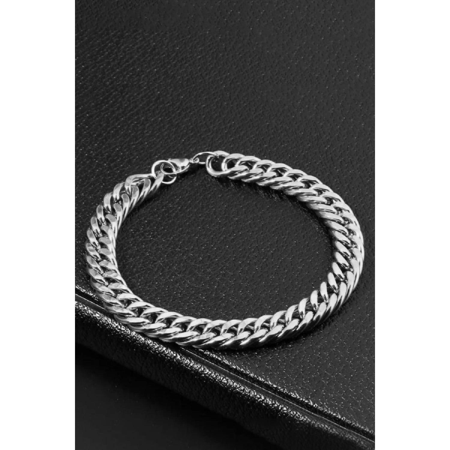 

Браслет унісекс із товстої кубинської срібної сталі з нержавіючої сталі