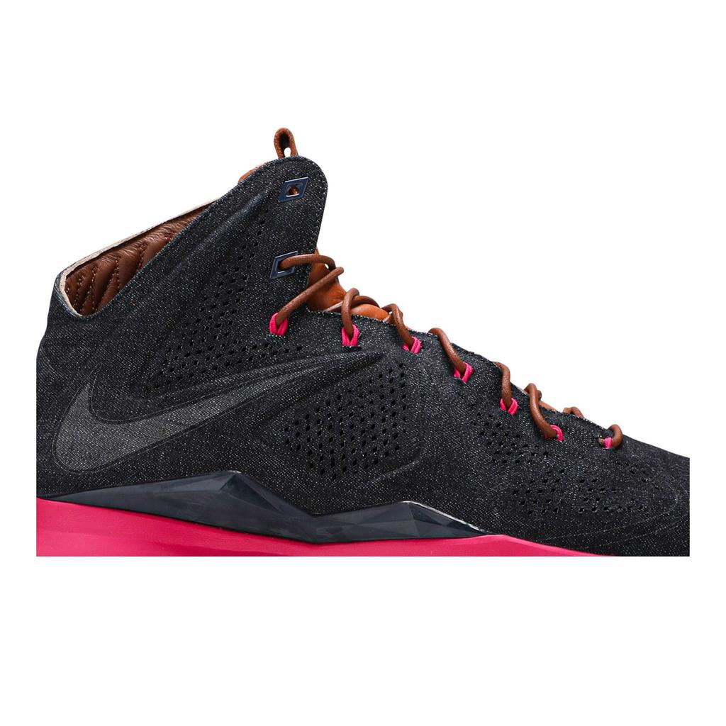 Nike LeBron 10 EXT Denim QS 'Denim' (Unisex) Midnight Navy / Midnight Navy-Hazelnut-Fireberry Basketball Shoes 597806 400