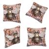 Bumble Bee With Honeycomb And Flowers Square Pillowcase Cushion Cover Pillow Case Throw Pillow Cover for Home Sofa Living Room