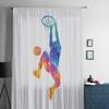 Basketballspieler Ball Tüll Transparente Vorhänge für Wohnzimmer das Zimmer Schlafzimmer Küchendekoration Voile Organza Vorhänge